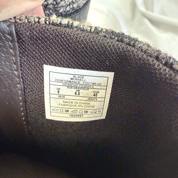 Merrell Eventyr Peak Black Leather Tall Zip Waterproof Tall Winter Boots Size 9 - Picture 9 of 12